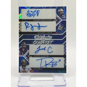 2024 Leaf Faizon Brandon Ryder Lyons Jared Curtis Dia Bell Blue Quad Auto 2/8 SP